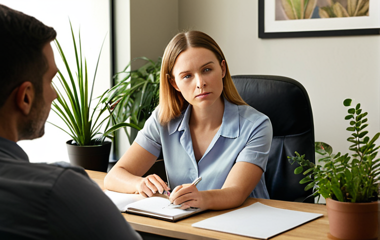 **Image Prompt:** A wellness coordinator attentively listening to a client, taking notes. Soft, natural lighting, emphasizing trust and understanding. The setting is a cozy, modern office with plants.