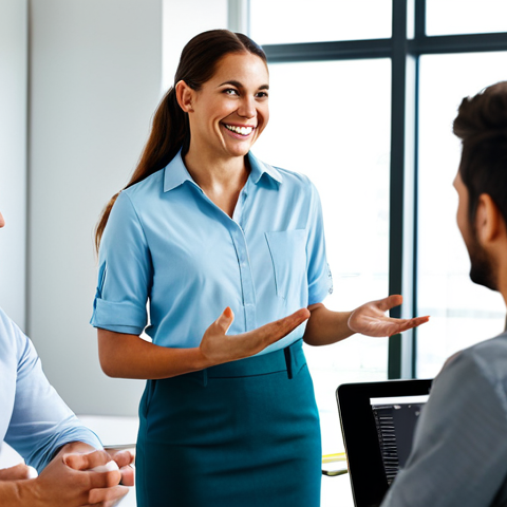 Collaborative Workspace**

"A wellness coordinator in a fully clothed, modest business casual outfit facilitating a team meeting in a bright, modern office. The team members are engaged and smiling, discussing wellness initiatives. Natural lighting, plants in the background, perfect anatomy, correct proportions, well-formed hands, proper finger count, safe for work, appropriate content, professional, family-friendly."

**