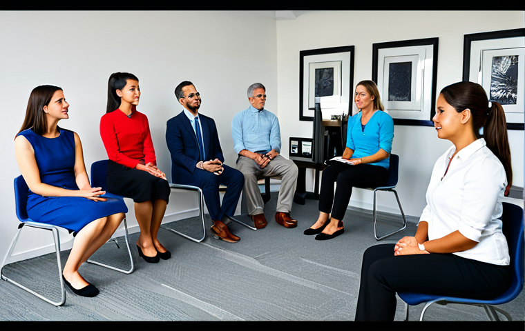 Wellness Coordinator in Action**

"A professional wellness coordinator, fully clothed in appropriate business attire, leading a stress management workshop for a small group in a bright, modern office. Participants are engaged and practicing mindfulness exercises. Safe for work, professional setting, perfect anatomy, correct proportions, well-formed hands, natural pose, modest clothing, appropriate content, family-friendly."

**