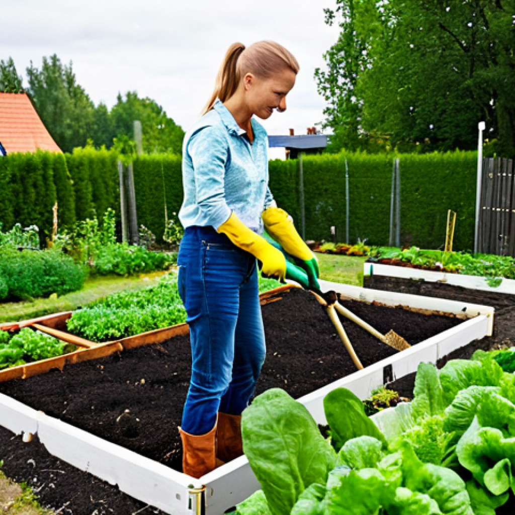 Sustainable Lifestyle**

"A woman in her 30s, wearing comfortable, practical clothing suitable for gardening (jeans, a durable shirt, work gloves), tending to a small, thriving vegetable garden in her backyard in a suburban Swedish neighborhood, fully clothed, appropriate attire, safe for work, perfect anatomy, natural proportions, professional photography, bright daylight, family-friendly, modest setting, showcasing sustainable living, focus on healthy vegetables, Scandinavian aesthetic."

**