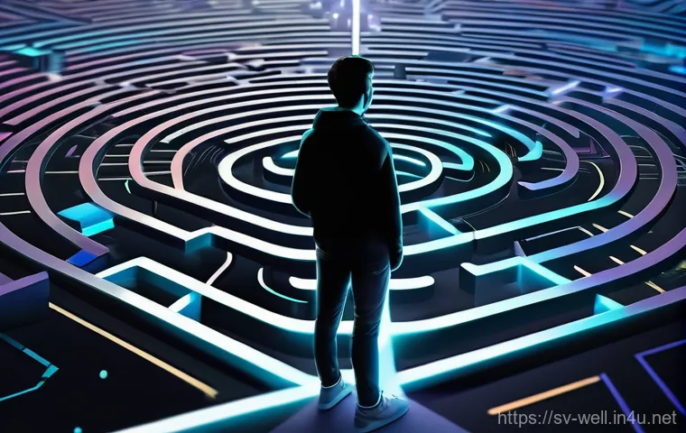 웰빙코디네이터와 디지털 헬스 활용 - **Image Prompt 1: Navigating the Digital Well-being Maze**
    "A visually striking, modern digital ...