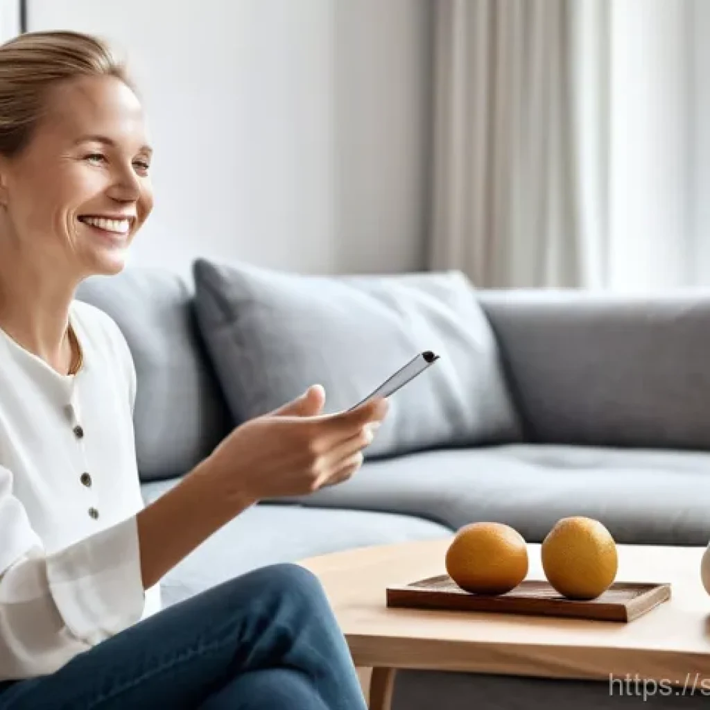 웰빙코디네이터와 헬스케어 스타트업 - **Prompt:** A serene, sunlit Scandinavian living room with minimalist decor. A kind and professional...