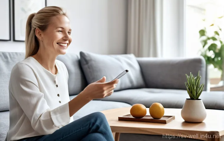 웰빙코디네이터와 헬스케어 스타트업 - **Prompt:** A serene, sunlit Scandinavian living room with minimalist decor. A kind and professional...