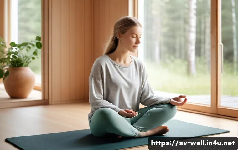 웰빙코디네이터와 헬스케어 협회 - **Prompt:** A serene and balanced young woman (20s-30s) of Scandinavian appearance, dressed in comfo...