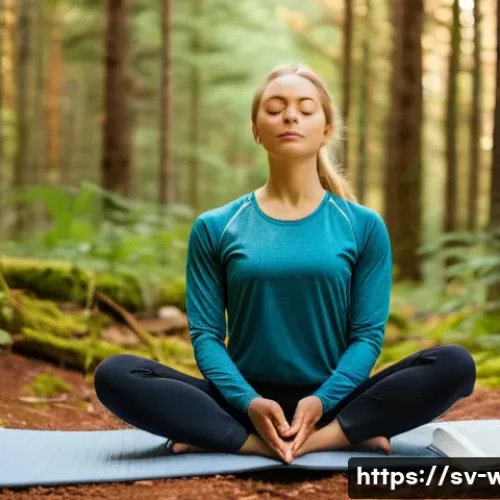 웰빙코디네이터와 운동 처방 - A serene Nordic wellness scene featuring a young adult woman practicing mindful yoga outdoors in a l...